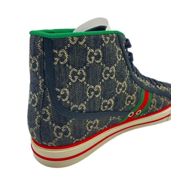 Gucci GG Jacquard Black Denim High-Top Tennis 1977 Men's Sneakers US11 - Picture 9 of 15
